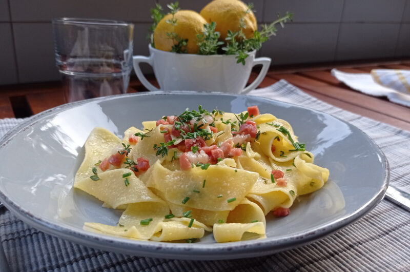 Pappardelle pancetta e limone